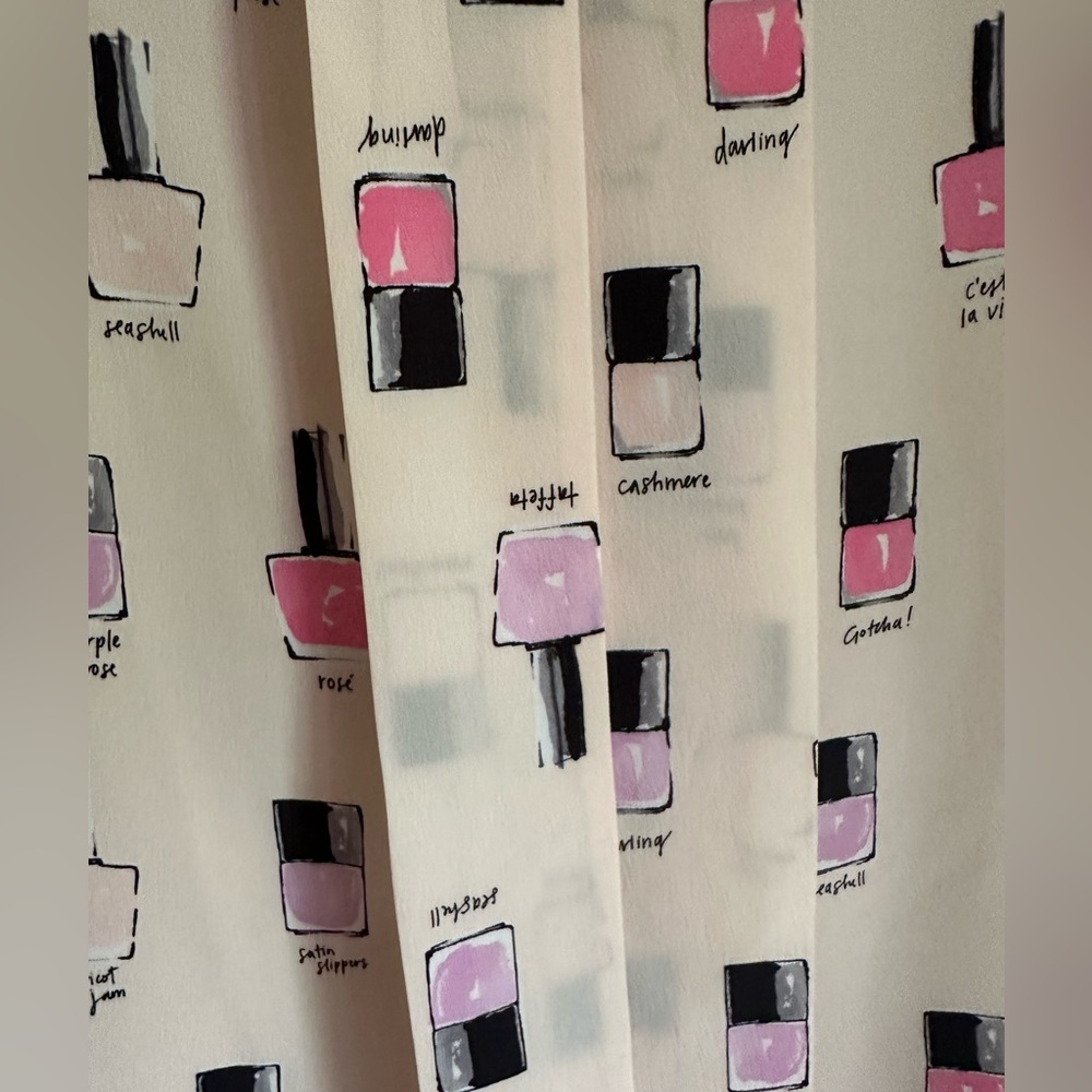Kate Spade shell 100% silk Women's small Pink Nail Polish Button Dress - Picture 3 of 7